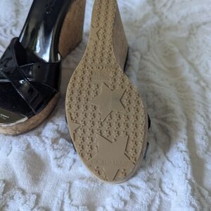 Jimmy Choo Black Wedge Sandals